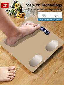 [Intelligent Golden Scales] Smart Body Weight Scale, Digital Bathroom Scale, Smart Digital LED Weight Scale, Bathroom Tool, Max Capacity 400 Lbs/180 Kg, Tempered Glass Surface, Temperature Detection, Uses AAA Batteries (Not Included) - Multicolor - View 1