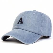 1件女款 A 字刺繡水洗牛仔棒球帽，街頭時尚帽，戶外防曬休閒帽，春/秋旅行海灘度假 - 多色 - 查看 18