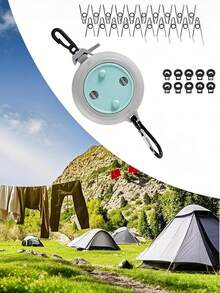 Portable Adjustable 26ft Clothesline, Laundry Drying Rope For Outdoor Travel, Fishing, Camping - Multicolor - View 3
