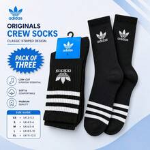 Adidas Socks Black Stripe 3 Pairs - Black - View 5