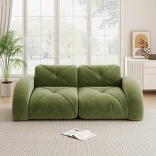 Frameless Sofa, Modular 2-Seater Sofa, 32D High-Density Foam, Suitable For Living Room - Green - View 2