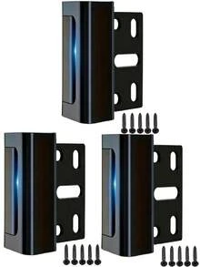 [Secure Door Lock] 3pcs Door Reinforcement Lock | Internal Security Lock, Aluminum Structure, Can Withstand 800 Pounds Of Force - Enhance Home, Door Lock, Silvery/Black/Gold/Gray/White - Door Stop - View 11