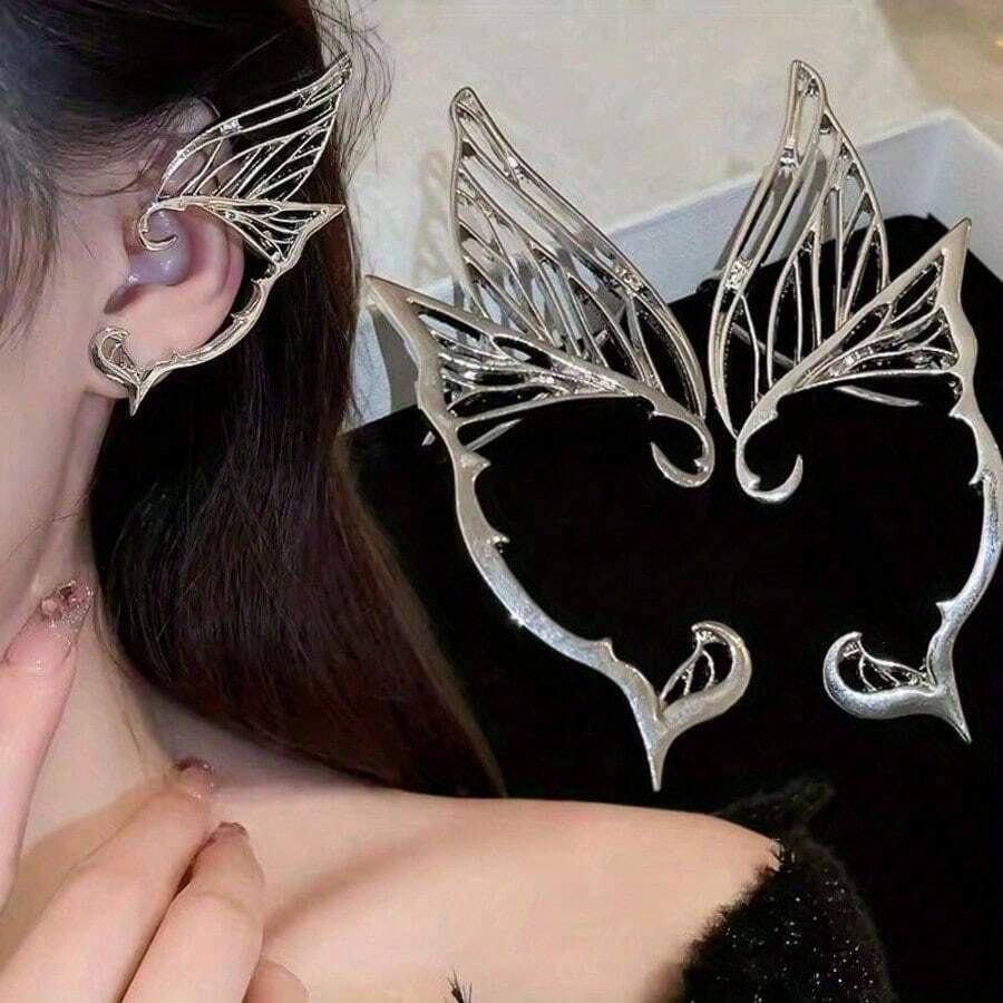 Y2K Fairy Wing Ear Clips, Suitable For Dark Halloween And Other Occasions, Great Christmas Gift Choice - Multicolor - View 1
