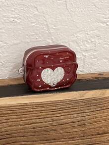 Red Star Hollow Heart Design Protective Case Compatible With Apple Pods 4, Pro 2nd Gen, Bluetooth Pods Pro 3 Earbuds - Red - View 4