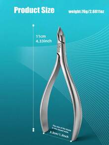 LRIS 銀灰色霧面死皮鉗 G24 不鏽鋼精密指甲工具，用於精確修剪死皮、倒刺和指甲邊緣角質，人體工學防滑手柄易於抓握，適合居家日常護理和專業美甲沙龍使用 - 銀色 - 查看 9