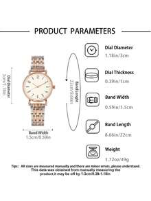 1pc Minimalist Digital Dial Women's Quartz Wrist Watch, Suitable For Daily Commute, Date, Birthday, Anniversary, Various Holiday Gifts - one-size - View 3