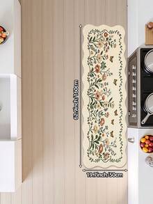 1pc Floral Pattern Runner Rug, Area Rug For Kitchen, Bathroom, Outdoor, Indoor, Bedroom, Living Room, Bedside, Decorative Rug, Machine Washable, Easy To Clean, Non-Slip Backing, Entryway Mat, Bedroom Bathroom Decor Rug - Multicolor - View 14