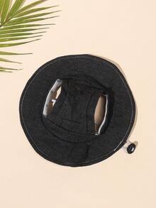Mũ chống nắng bằng polyester có lỗ tai, chống trượt, điều chỉnh kích cỡ, chức năng chống nắng. Đồ dùng cho thú cưng, phù hợp cho chó, mèo và các thú cưng nhỏ khác, phụ kiện thú cưng, mũ cho thú cưng, mũ cho chó, phù hợp mặc ngoài trời quanh năm. - màu đen - Xem 6