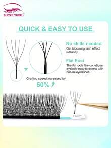 12 Rows 5D-W Triple Tips Eyelash Extensions, 0.07mm D Curl Hand Woven Mesh Net Cross Lashes, Premium Soft Light Professional Makeup Lash Supplies - Black - View 4
