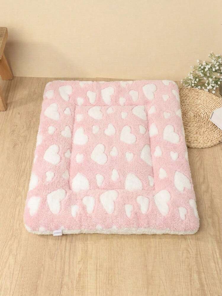 Colchoneta para mascotas de poliéster, linda, transpirable, lavable y acolchada, apta para gatos y perros pequeños y medianos durante todo el año (apta para perros activos como Teddy/Teddy Bear, no apta para perros grandes) - Rosa - Añade 12