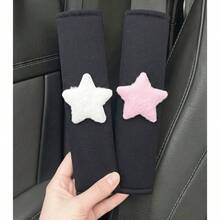 毛絨星星設計汽車安全帶套，柔軟透氣安全帶肩墊，防磨損安全帶保護套，通用於所有車型內飾配件 - 星星 - 查看 9