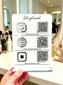 客製化壓克力 QR Code 告示牌，透明壓克力材質，清晰透亮，耐用圖案不褪色，可列印付款、社群、店家 QR Code，適合室內外展示，抗碎耐用，可客製化設計，適用於餐廳、工作室、實體店面 - 彩色 - 查看 3