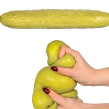 1pc Fruit Pickle Large Cucumber Squishy Toy, Halloween Decor Soft Squishy Fidget Toy, Christmas Holiday Party Favor Gift For Boys And Girls, Moldable Cheese Squishy Toy, Stress Relief Squishy Toy For Teens And Adults, Birthday Gift, Holiday Gift - Multicolor - View 2