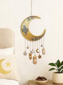 1pc/1set Printed Star Moon Lantern Arch Wall Hanging Decor Set With Hanging Rope, Lightweight Draping Ornament For Entryway, Fireplace, Bedroom, Cozy Seasonal Window, Door Frame, Wall Display, Gift - Style G - View 6