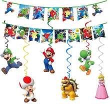 Cartoon Super Game Theme Party Banner, Hanging Spiral Decoration, Party Bunting, Cartoon Character Cosplay Props, Holiday Party Birthday Party Decoration - Multicolor - View 4
