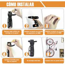 Soporte de Pared de Bicicleta, 4PCS Soportes para Bicicletas Montados en la Pared con Protector Bandeja de Neumáticos, Soporte de Almacenamiento de Bicicletas Indoor para Colgar Bicicletas - Multicolor - Ver 6