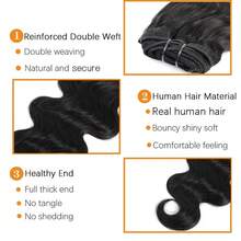 BINF Clip In Hair Extensions Real Human Hair - 8 Inch Glueless Body Wave Hair Extensions Clip Ins 110g Grade 10A Brazilian Remy Hair 8Pcs With 20Clips Bob Hair Thick And Soft Natural Black - Natural Black - View 5