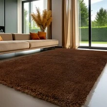 EDIMENS Matta vardagsrum 200x300, tvättbar matta beige, halkfri extra stor matta 160x230, fluffig modern vardagsrumsmatta, matta barnrum, grå mattor sovrum - Kaffebrun - Visa 20