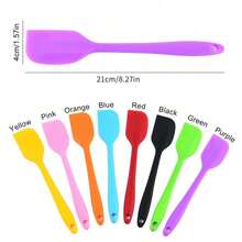 Set Spatula Silikon 9 Buah, Pengikis Kue, Spatula Kue Krim, Pengikis Selai, Pengikis Anti Lengket, Alat Dapur Memasak dan Memanggang 1/3/9 buah - MultiWarna - View 12