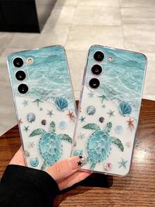 Precise Cutouts High Transparency Full Screen White Starry Sky Turtle Painted Anti-Fall Transparent Phone Case, Compatible With Iphone Series/ Series, Compatible With Xiaomi/ - Multicolor - View 2