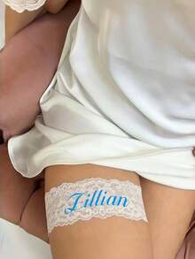 Brand New Custom-Designed Colorful Lace Garter Belt Set, Personalized/Signatureable. Sexy Bridal Wedding Accessory ,Valentine'S Day. - Multicolor - View 10