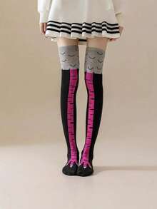 1 Pair Kids Cartoon Chicken Claw High Tube Socks, Elastic Breathable Over-The-Knee Casual Holiday Birthday Party Daily Wear, Suitable For All Seasons - Multicolor - View 3