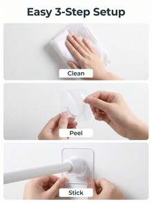 2/4/6/10/20pcs Practical Home Closet Curtain Hat Drying Support Storage Rod, Rental-Friendly Stainless Steel No-Drill Telescopic Rod, No-Drill Indoor Storage Rod, Suitable For Rented Apartments And Home Interiors - Fixture/Bracket - View 6