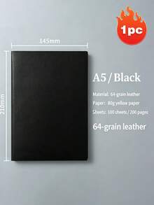 特厚 660 頁空白筆記本，大尺寸素描本，手工皮封面，空白頁，文具 A4/A5/A6 - A - 查看 12