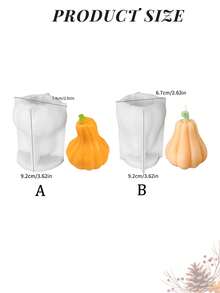 1 Set Pumpkin Candle Mold, 3D Autumn Silicone Mold, Halloween Thanksgiving Decoration Mold, Suitable For Resin Candle Soap Wax, Autumn Pumpkin Silicone Fondant Chocolate Cake Decoration Mold DIY Handmade Craft - B - View 11