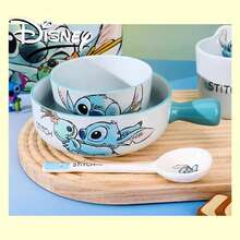Disney 經典迪士尼卡通陶瓷長柄湯匙，莉洛與史迪奇印花，家用分餐匙 - 查看 3