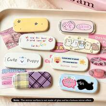 1pc INS Cartoon Cute Korean Style Animal Heart Puppy Kitty Sticker Makeup Mirror Phone Stand, Horizontal And Vertical Use - Multicolor - View 2