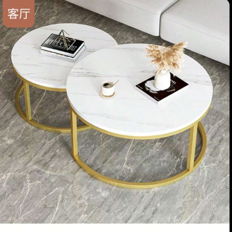Luxury Small Coffee Table, Minimalist Modern Round Side Table For Small Living Room, Simplistic Design - White - View 1