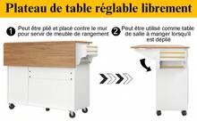 Ilot de cuisine mobile, rangement mdf, blanc - Blanc - Voir 6
