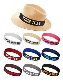 Custom Printed Hatband,Personalized Cowboy Hat Bands,Custom Hatband Text,Hatbands For Panama Hat (Only Suitable For Hats Made Of Stiff Materials) - Multicolor - View 2