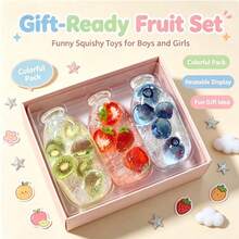 SQUISHY-Fruit Milk Bottle Drift Bottle Squeeze Toy-Realistic Fruit Blueberry Kiwi Strawberry Soda Bottle Edible Play Stress Relief Soft Rubber Bottle Toy - Multicolor - View 5