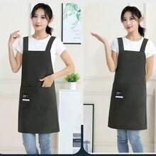 1PC Solid-Colored Cross-Fronted Sleeveless Apron, A Simple And Stylish New Design For Home Kitchens. Waterproof And Oil-Resistant, Perfect For Cooking And Dining Purposes. - Multicolor - View 19