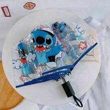 Disney Stitch Cartoon Cute Pattern Umbrella, Suitable For Daily Portable Use, Birthday Gift - A - View 4