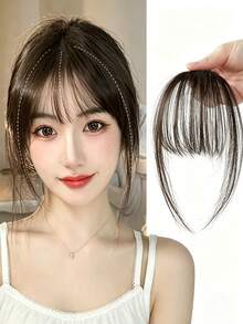 Airy Bangs Hair Piece (One-Piece 3D Bangs) - Daily Wear Synthetic Fiber Clip-In Hair Extensions; Easy To Style, Natural Appearance, Create Thick And Voluminous Hair, Multi-Functional Women's Hair Accessory - Multicolor - View 5