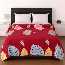 DuVlo Lightweight Warm Soft Blanket Queen Size - Red Plants - View 1