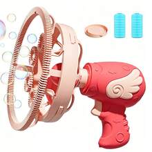 Giant Bubble Machine For Water And Beach Games, Automatic Bubble Machine With Wing Design - Giant Bubble Launcher - Fun Summer Toy - Pink - View 1
