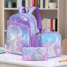 Sequin Unicorn Backpack, 3pcs Mermaid Backpack Set, Best Back To School Gift, 16 Inch Student Shoulder Bag, Pencil Case - Multicolor - View 5
