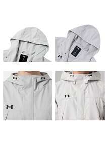 Under Armour Men's Sports Jacket, Woven Hooded Outdoor Casual Jacket 23600401-009 - Light Gray - View 7