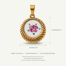 1pc New Natural Flower Pendant, Fresh Cartoon Style, 18k Gold PVD Plated 316 Stainless Steel Material, Waterproof And Fade-Resistant, Suitable For DIY Creative Necklace, Bracelet, Earring, Bag Chain, Keychain, Waterproof And Sweat-Resistant, Suitable For Daily Casual Wear - Multicolor - View 7