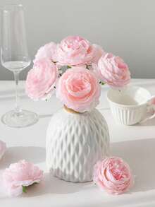 400/12/24/36pcs Artificial Peony Flowers With Stems, Faux Peony Flower Heads For Wedding Party Decoration, Cake Decoration, Home Living Room Table Centerpiece, Fake Plants, Autumn Decor, Room, Desk, Room Decoration Supplies - Baby Pink - View 2