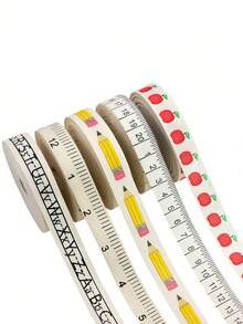 Back To School Campus Letter Ruler Ribbon DIY Handmade Class Teaching Aid, Suitable For Classroom Student Stationery Decoration, Back To School Teacher Appreciation Week Gift Wrapping Material, Youthful And Vibrant Gift Wrapping Ribbon - A - View 11