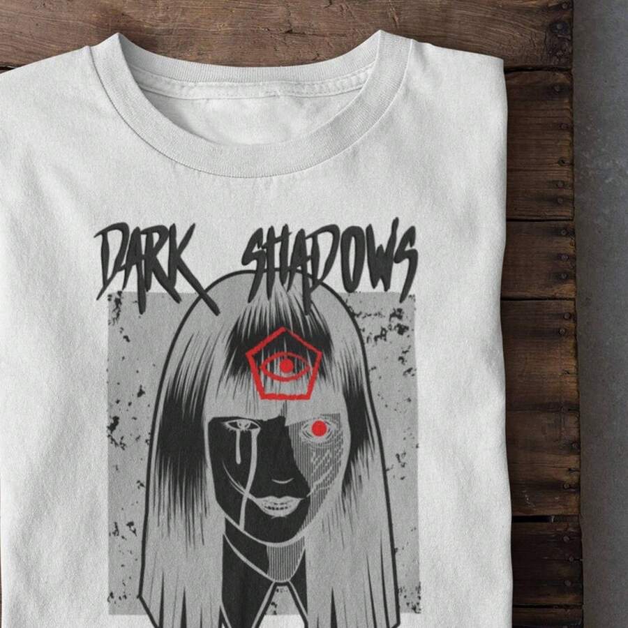 Japanese-Style Horror Anime Print Casual Loose-Fitting Short-Sleeve Summer T-Shirt For Men And Women Top - White - View 1