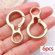 6pcs Metal Keychain Findings Star Heart Spring Rings Lobster Clasps Carabiner Clips Swivel Hooks For DIY Keychains Bag Charms Jewelry Making Supplies - Multicolor - View 20
