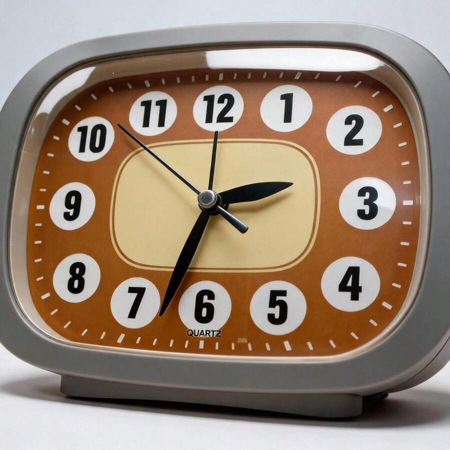 Unisex Practical Style For Bedroom And Office Desk Clock - Coffee Brown - View 1