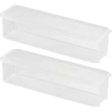 Airtight And Durable Rectangular Kitchen Vegetable And Food Storage Box, Multi-Purpose Portable Container For Home Organization (White) - White - View 1