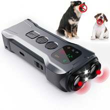 Dog Bark Deterrent Device, 2X Ultrasonic Anti Barking, 2 Training Modes 23 FT Range Barks No More Indoors Outdoors Behavior Correct & Humane Rechargeable Compact Bark Control For Dogs,With LED Flashlight - Grey - View 10
